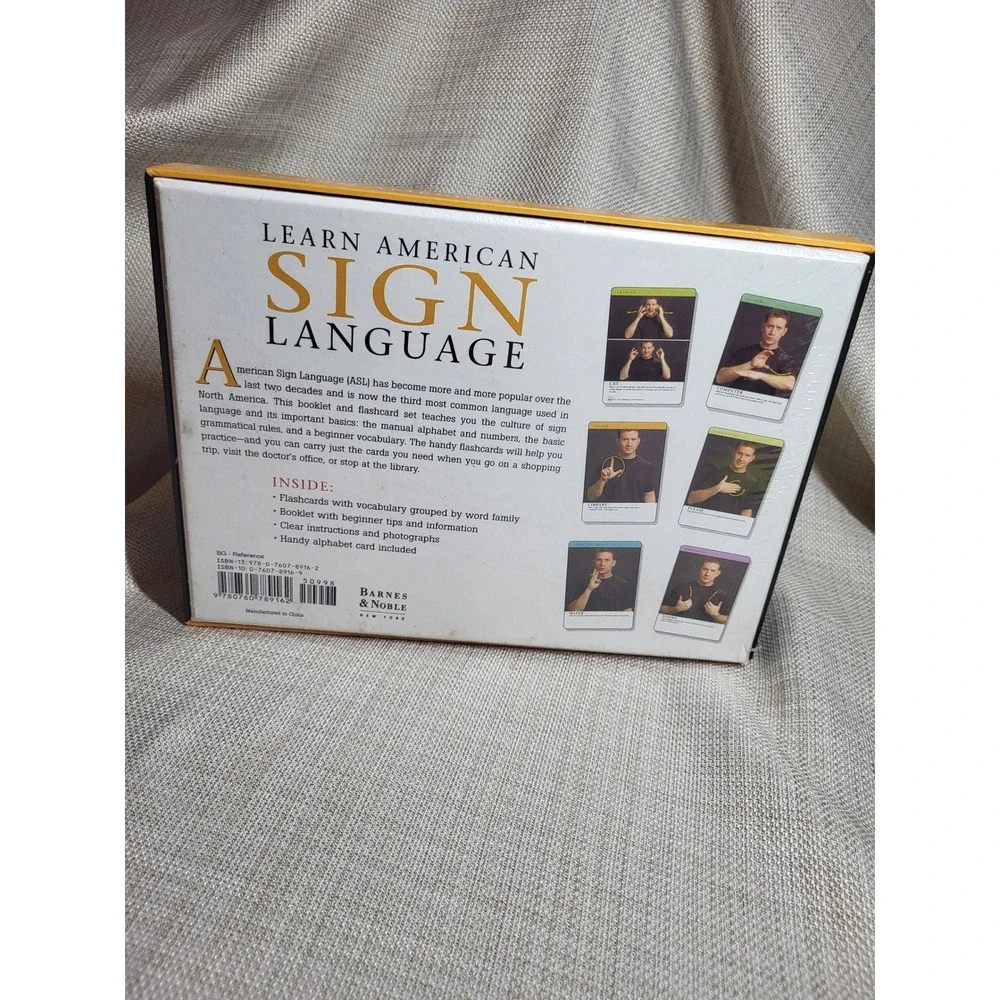 Learn American Sign Language ASL 86 Flashcards & Booklet Set Arlene Rice BN NEW